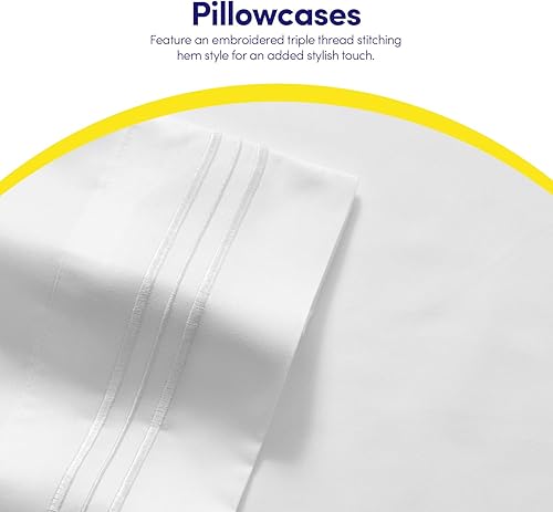 Vista 264 de 1500 Supreme Collection - Juego de sábanas extrasuaves con esquinas tipo bolsillos profundos, ropa de cama hipoalergénica sin arrugas, más de 40