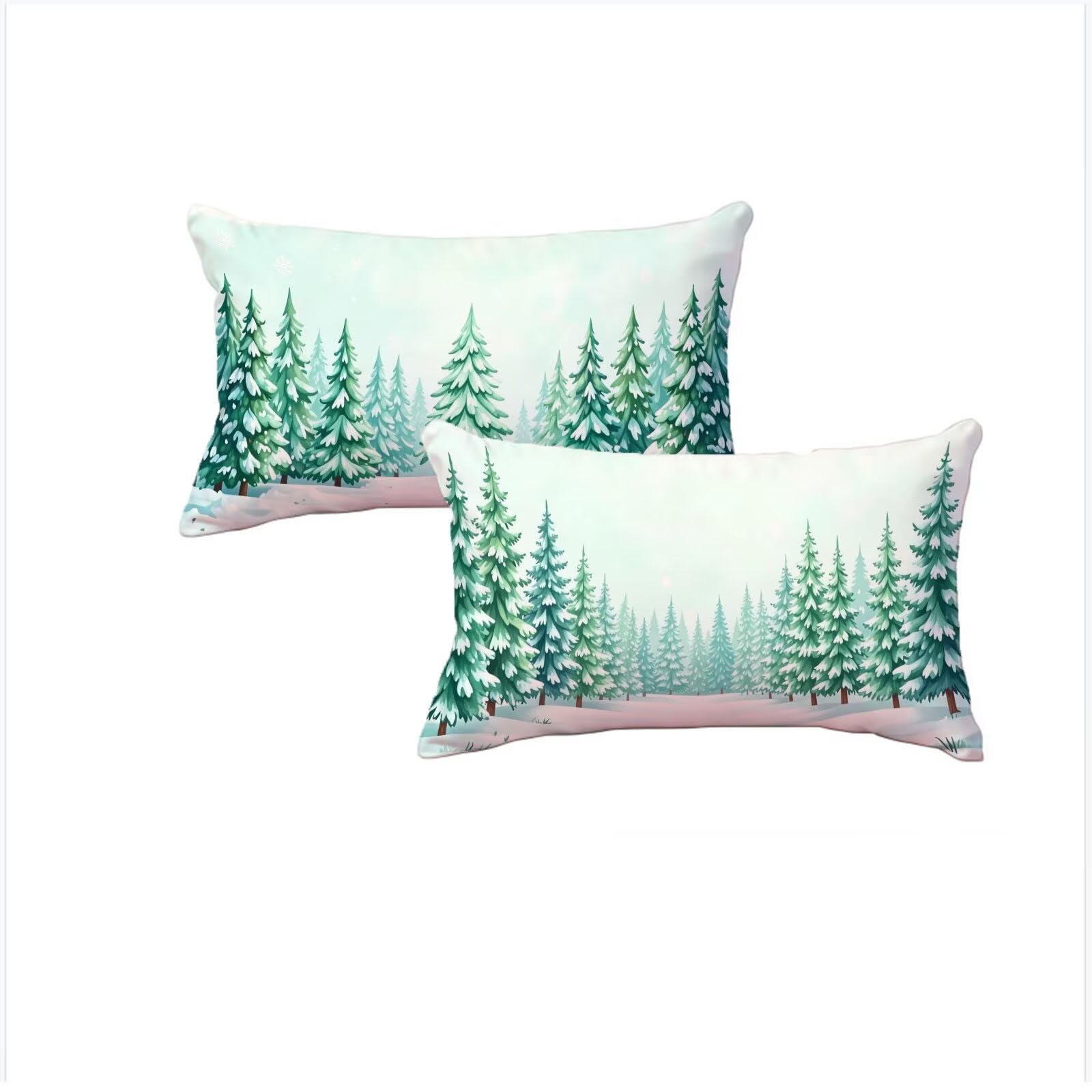 Housse coussin 40x80 lin imperméable premium double face cyan