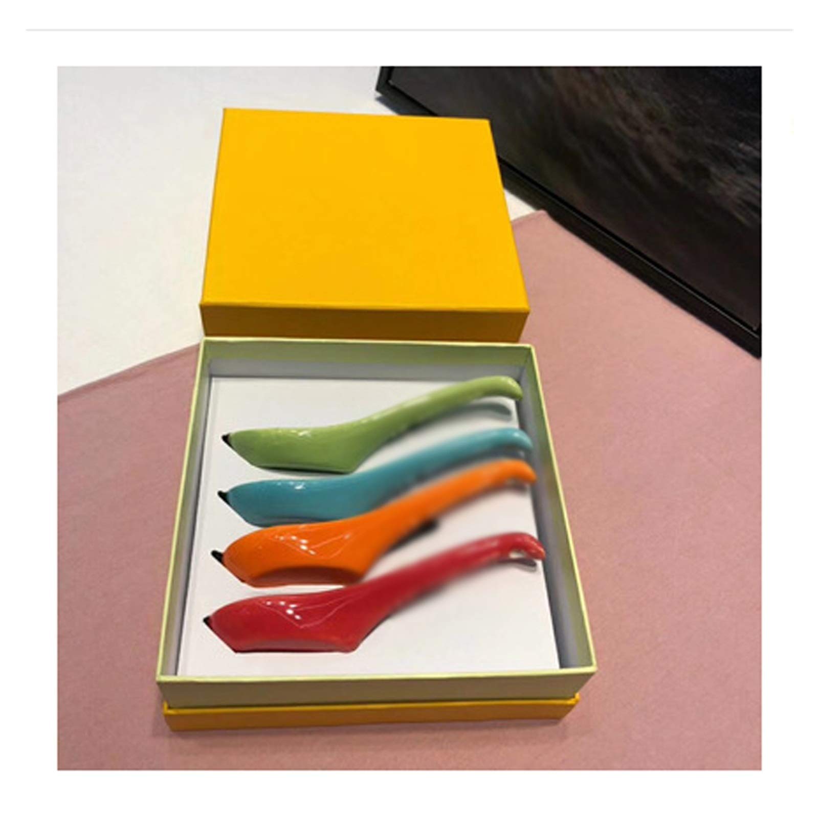 Łyżka Ceramiczna Łyżka Do Zupy W Stylu Chińskim, Długa Rączka, Zestaw 4 Sztuk W 4 Kolorach Łyżka Do Zupy