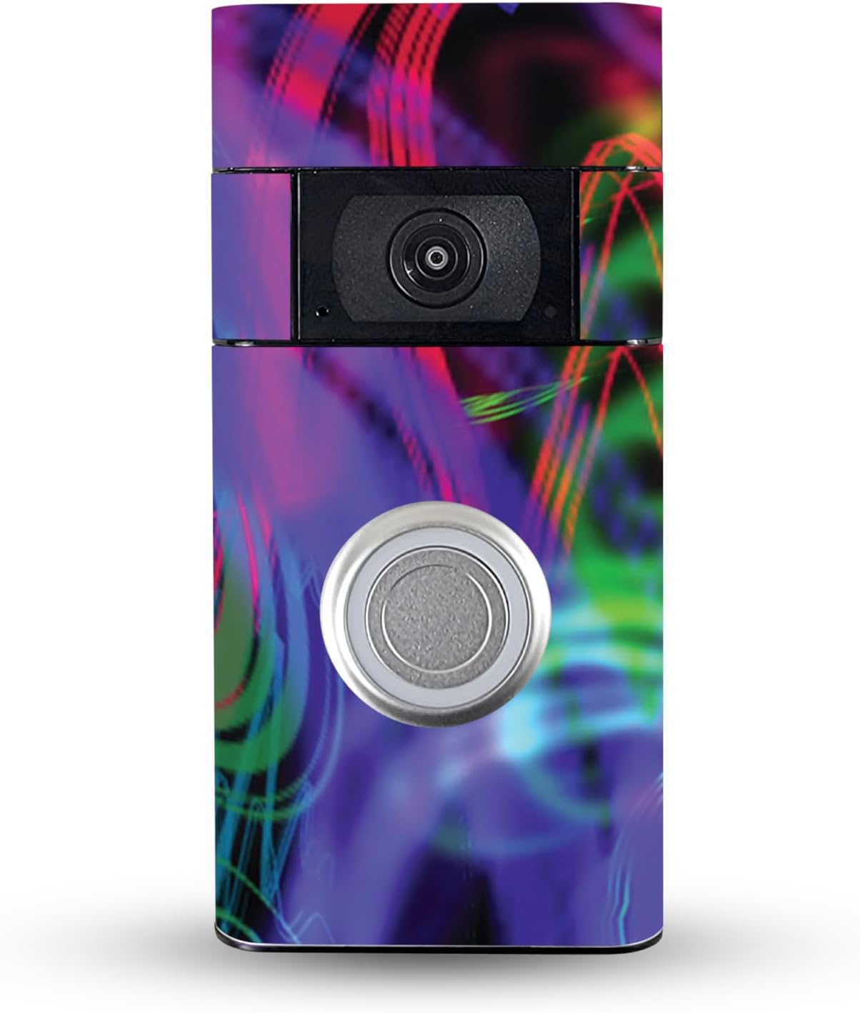 MightySkins Skin Compatible with Ring Video Doorbell (2nd Generation) - Neon Splatter | Protective, Durable, and Unique Vinyl Decal wrap Cover | Easy to Apply, Remove, and Change Styles