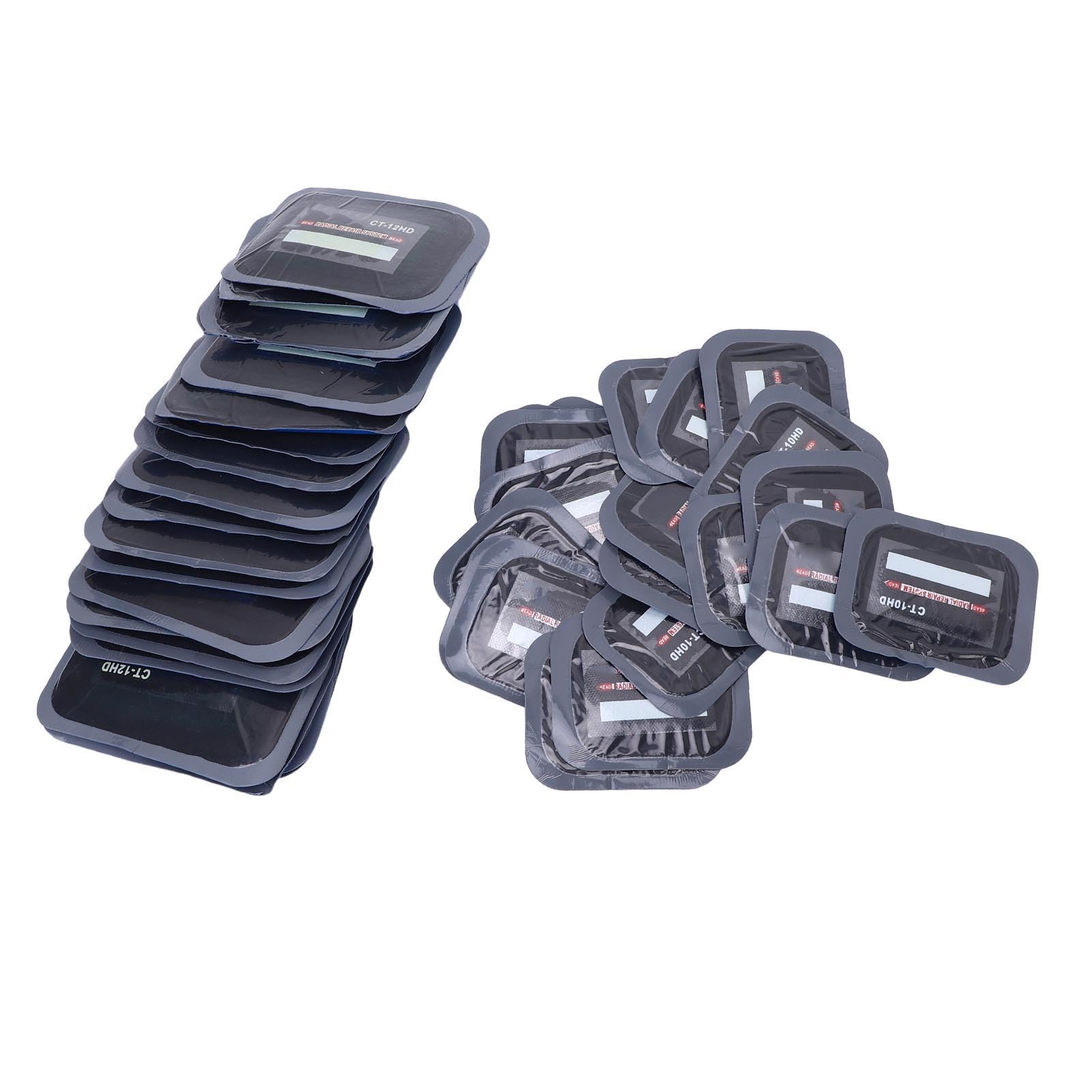 Buachois 40-teiliges Reifenflicken-Reparaturset, Radial-Pannenset in 2 Größen, dickes Gummi