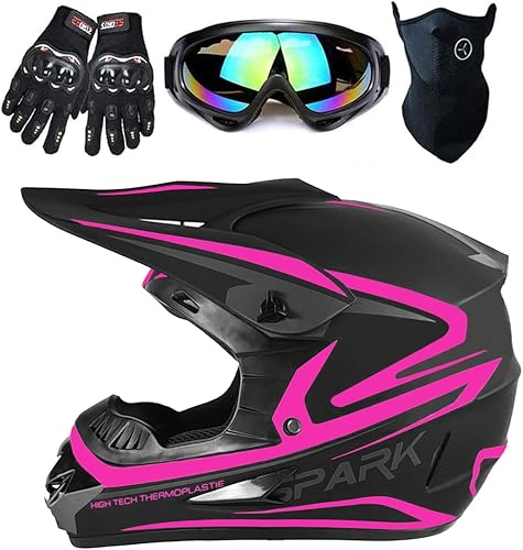 Miniatura 1 de DOT Youth Kids Motocross Helmet, Unisex Off-Road Dirt Bike ATV BMX MX Downhill Street Ride Motorcycle Helmet Goggles Gloves Mask
