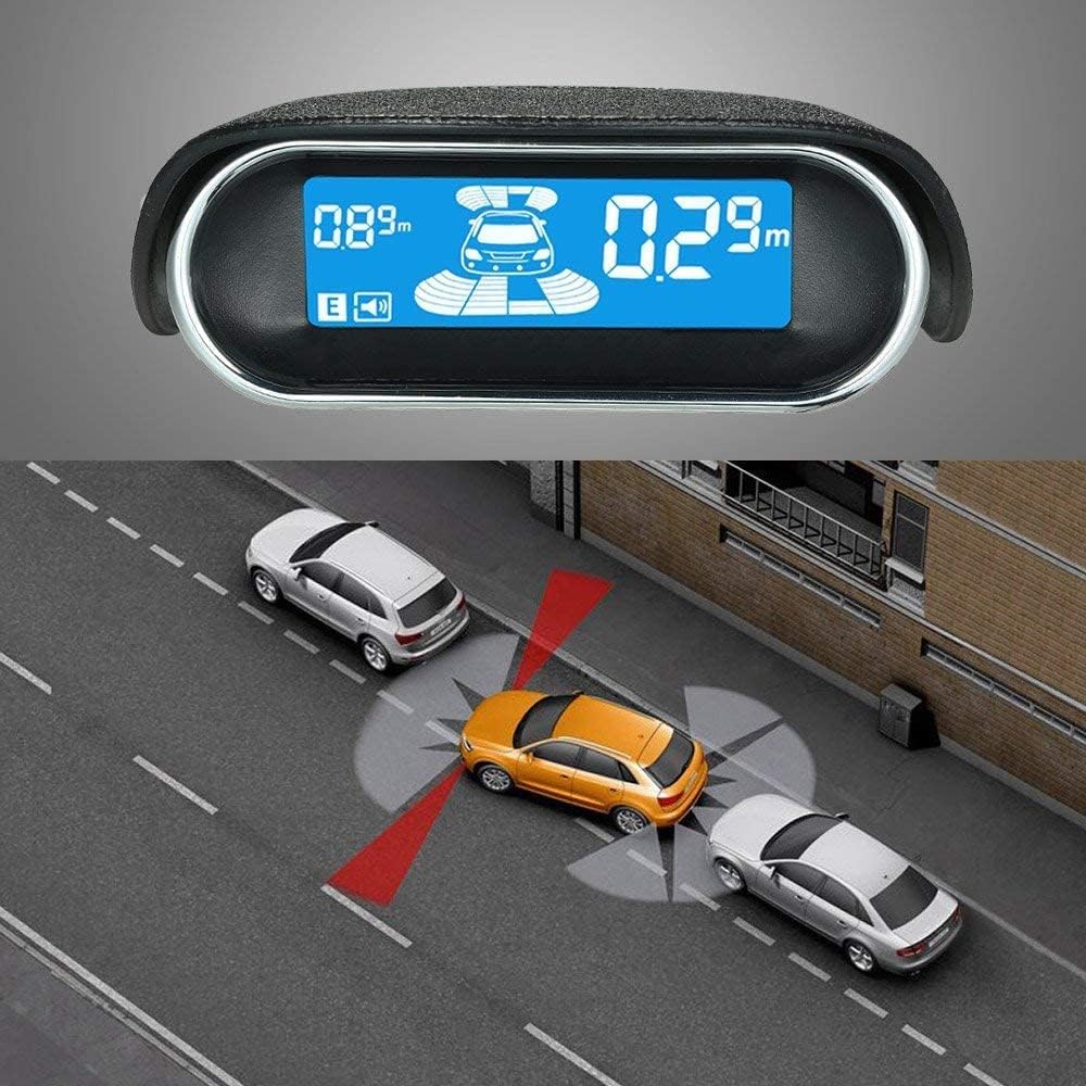 MASO sensori parcheggio auto sensori di parcheggio posteriori, kit sensore di retromarcia anteriore e posteriore, con display LCD + sensori di parcheggio