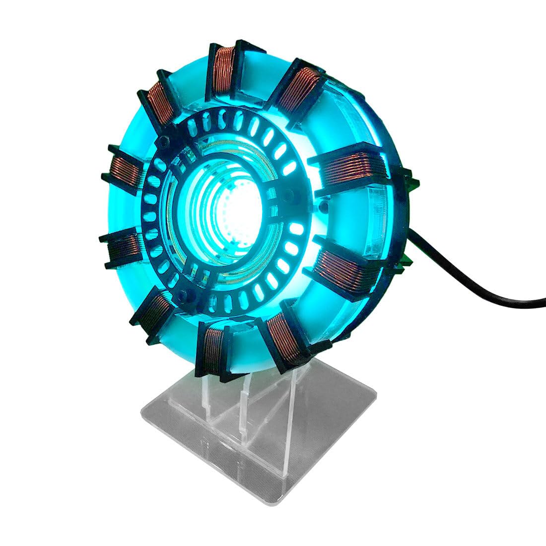 MK1 Heart-Shaped Arc Reactor, Reactor Model Assembly Kit with USB Power Cable Light Arc Reactor Light Rechargeable Superhero Lamp, Tech Ornament Gift, Type 4, 15ALTF636JZH47IJ021
