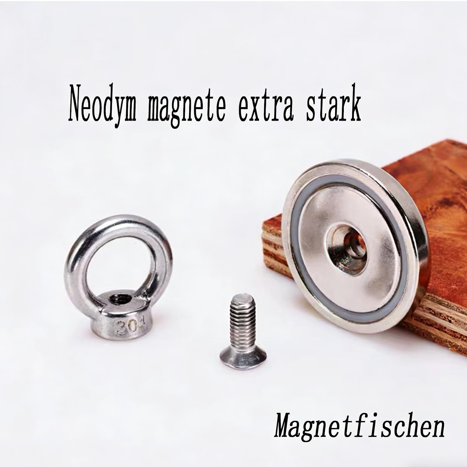 10Stück Magnete Stark 32mm Neodym Magnete Extra Stark Groß 45KG Magnetfischen Magneten Starker Halt Magnet mit Gewinde,Außenbereich Industrie