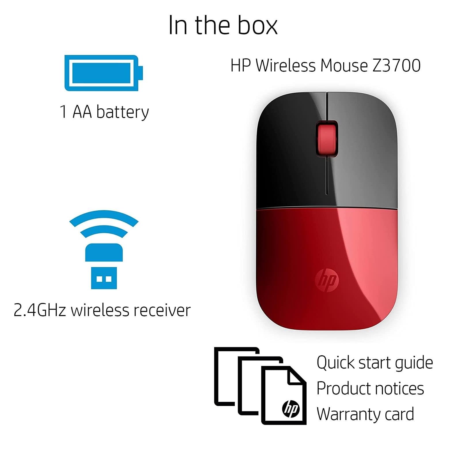 Mouse Wireless HP Z3700 - Tecnologia LED Blue, 1200 DPI, Con Ricevitore USB Per PC E Mac - Foto 2