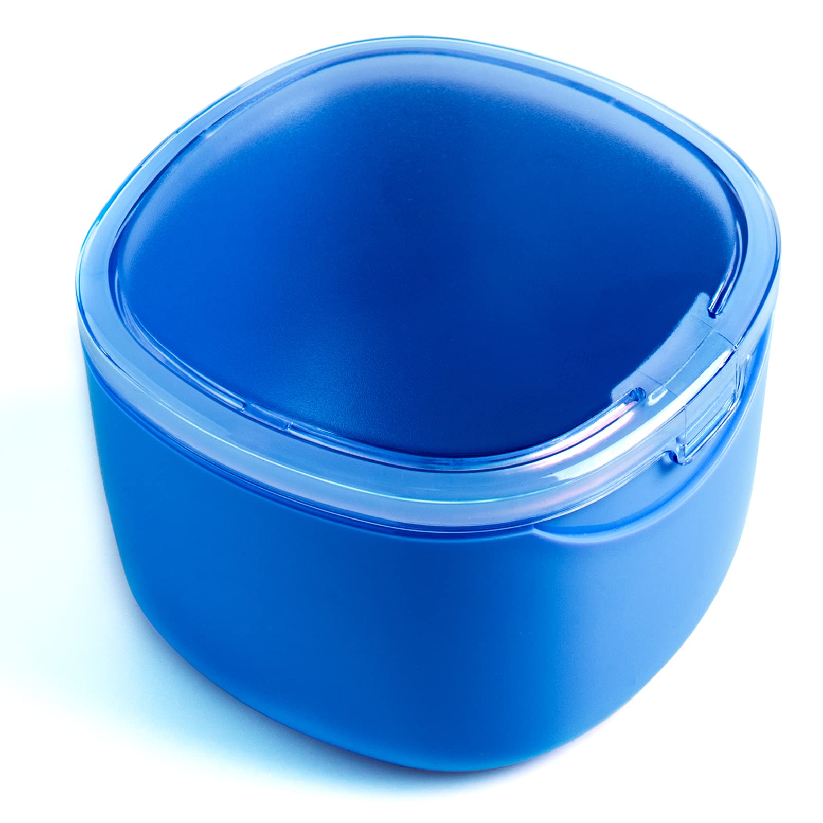Denture Bath Case, Retainer Cleaning Box,No-Leak Denture Case, Mouth Guard, Night Guard and Retainer (blue)