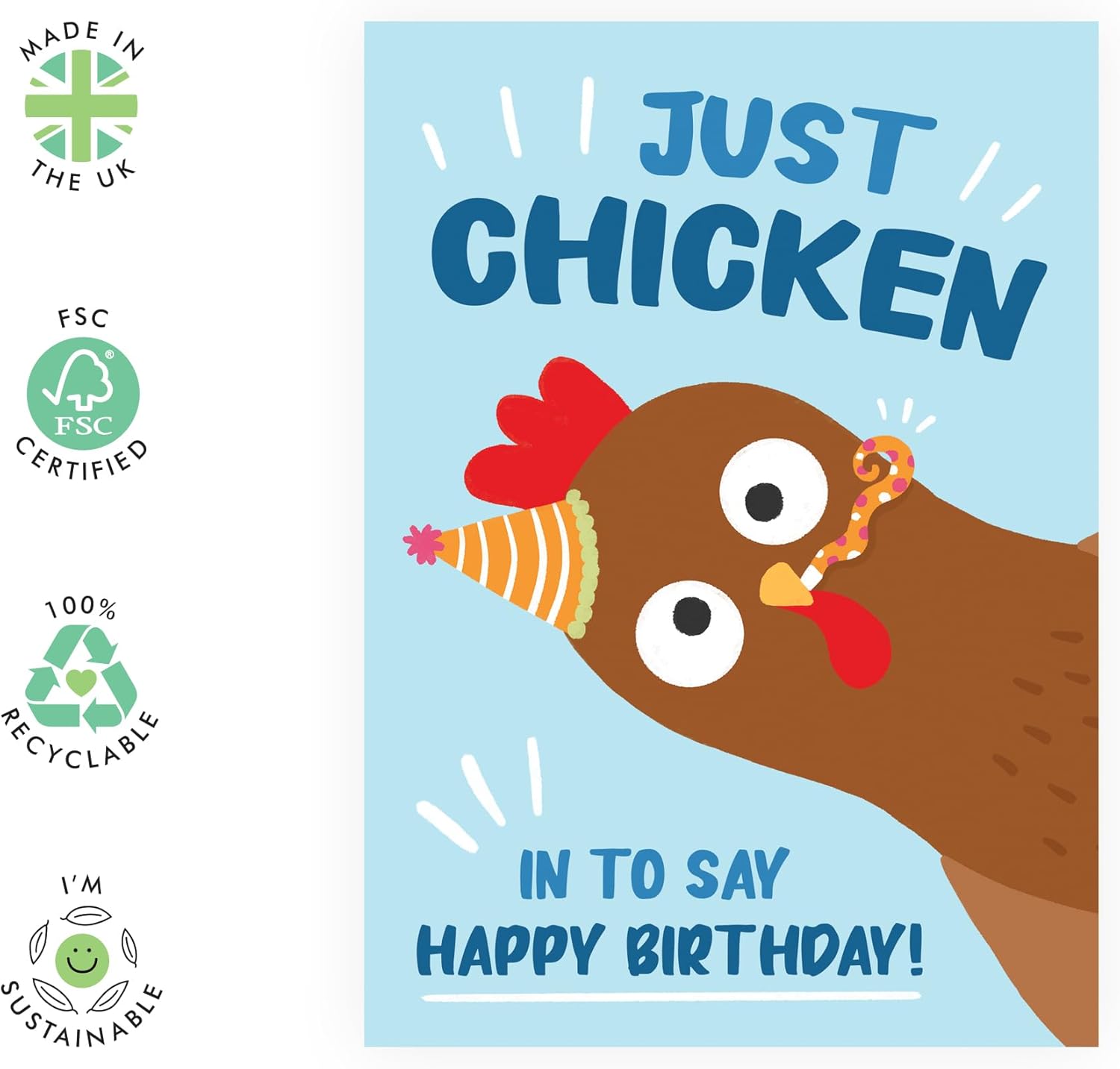 CENTRAL 23 Birthday Card For Men - Just Chicken In Happy Birthday - Funny Fathers Day Cards For Dad Uncle - Greeting Cards From Son Daughter - Gifts For Him - Comes With Fun Stickers - Image 2