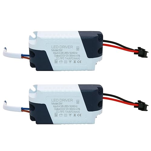 Miniatura 1 de 3W LED Driver 300mA Corriente constante de alta potencia AC 85-265V Salida 5-12V SM Conector macho Fuente de alimentación externa Lámpara de techo