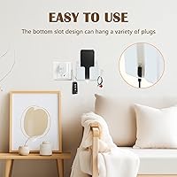 Vista 3 de 3 soportes para teléfono de montaje en pared, caja de almacenamiento universal con soporte para control remoto, ganchos para cable de carga