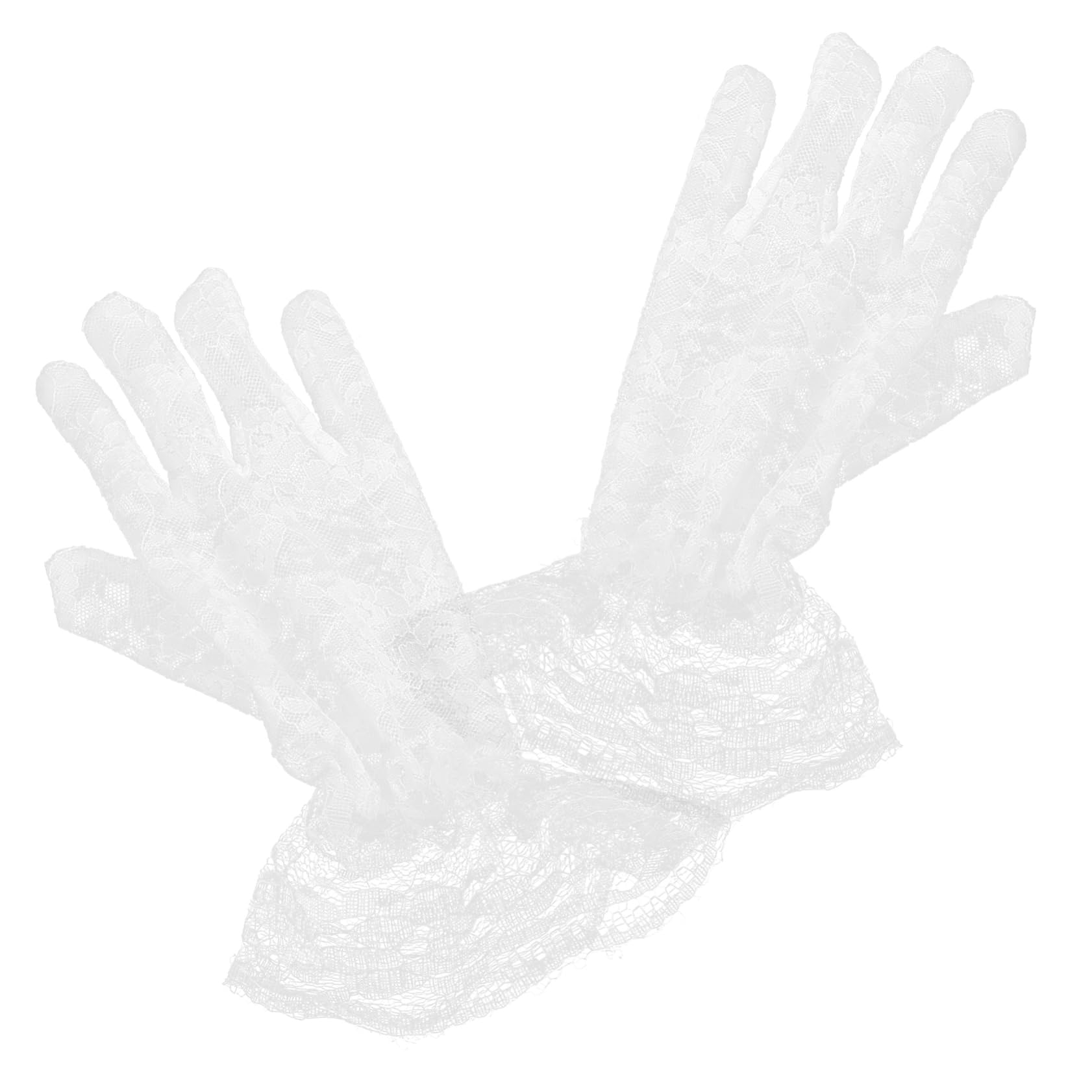 TOVINANNA Little Girls' Lace Gloves for Banquets Stage Performances and Weddings White Set of 2