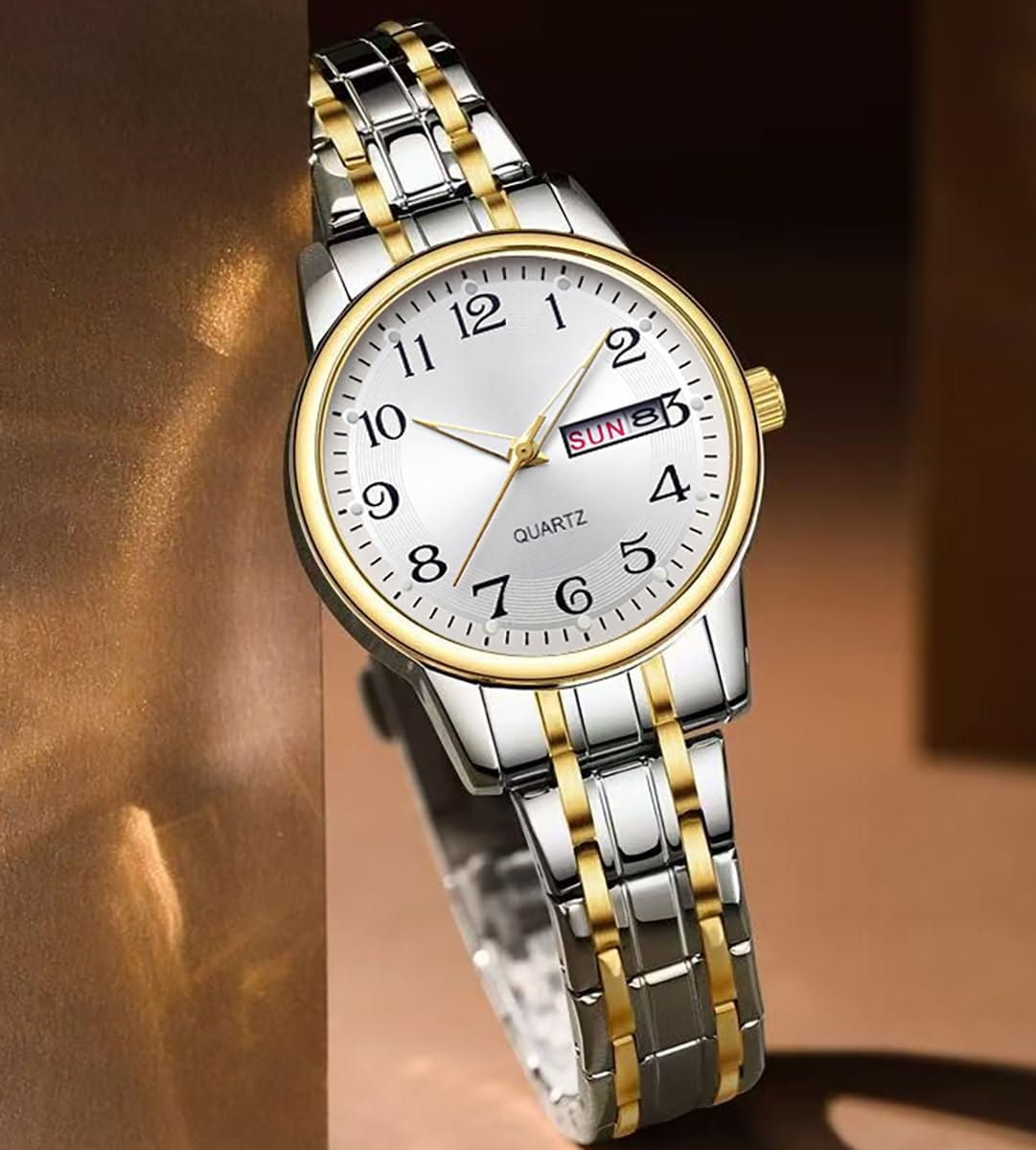 Vintage Women Watches Stainless Steel Waterproof Arabic Numerals