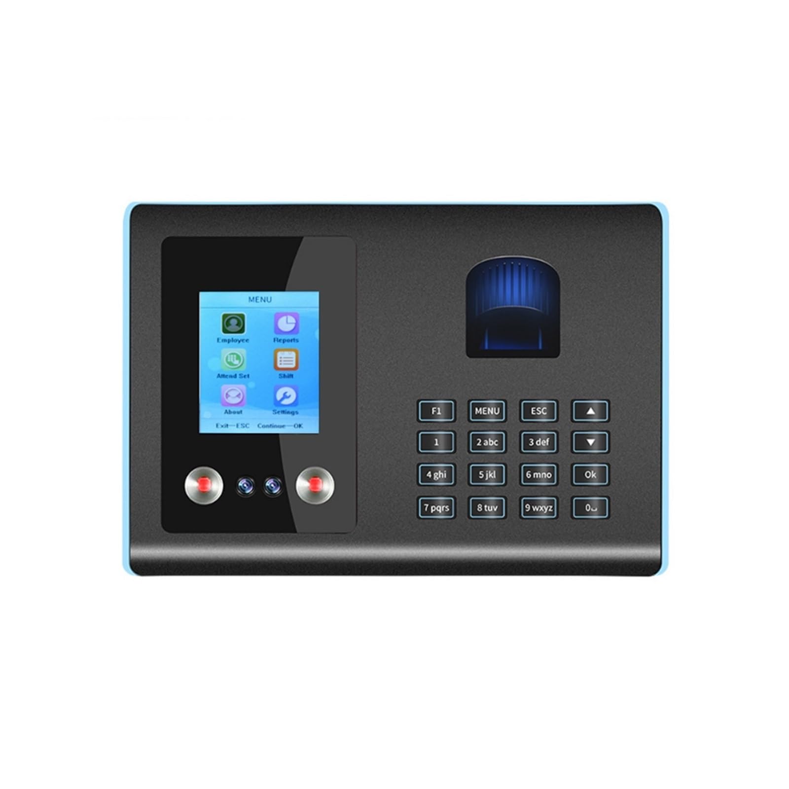 Orologio marcatempo, Macchina di rilevazione presenze con riconoscimento facciale, LCD TFT, biometrico tramite impronte digitali, registratore dei dipendenti per piccole imprese