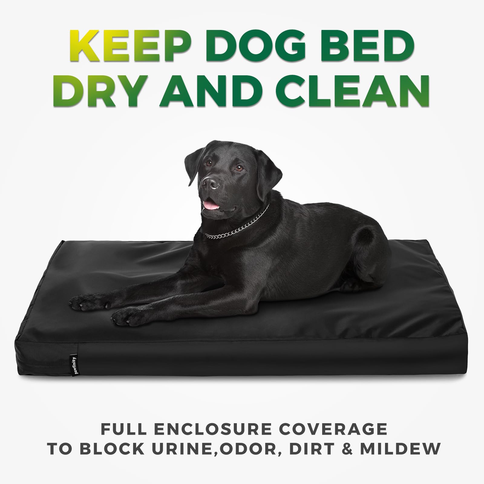 Waterproof Dog Bed Cover Replacement Washable, Easy to Clean, Pet Hair Resistant, Heavy Duty Oxford, Zipper Closure, Indoor/Outdoor Use, Fits 36 Inch Dog Crate - Large, 35"x 22"x 3.5", Black - image 2