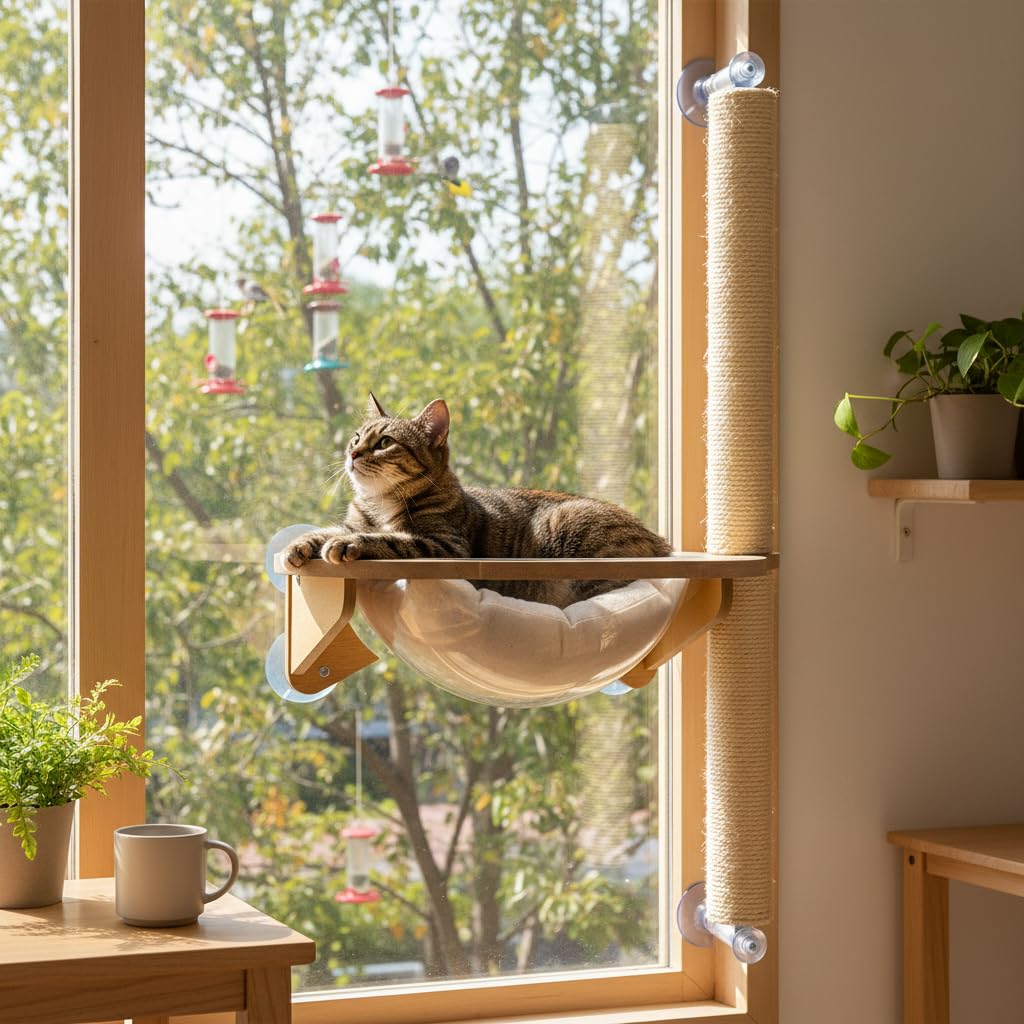 Transparentes Katzenbett für Fenster, Acryl, einfache Anbringung Style B