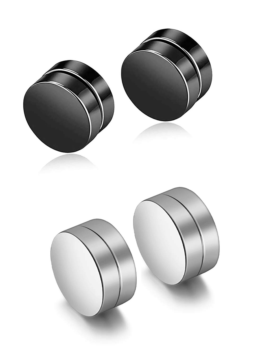 Magnetic Earring stainless steel Stud for men and boys(Black and Grey)-image-37