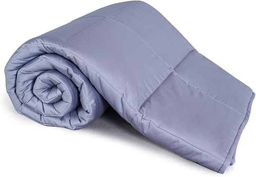 YOUR MOON Edredón de lana tamaño King para todas las estaciones, funda de algodón orgánico ultrasuave y silencioso, cálido medio, lavable (gris