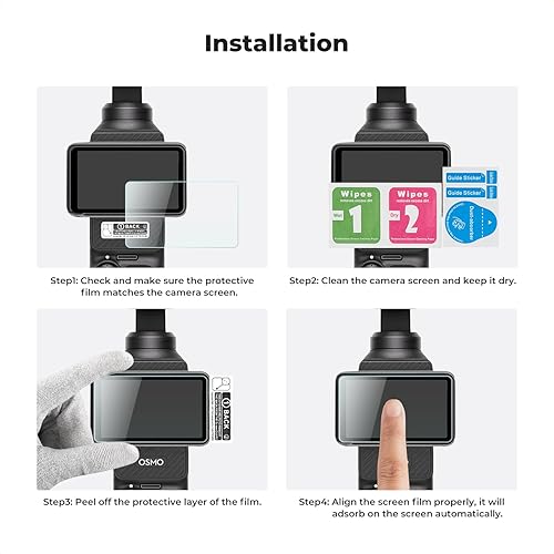 Miniatura 6 de K&F Concept 6 protectores de pantalla de lente para DJI Osmo Pocket 3, accesorios de película de vidrio templado, protector de pantalla de vidrio