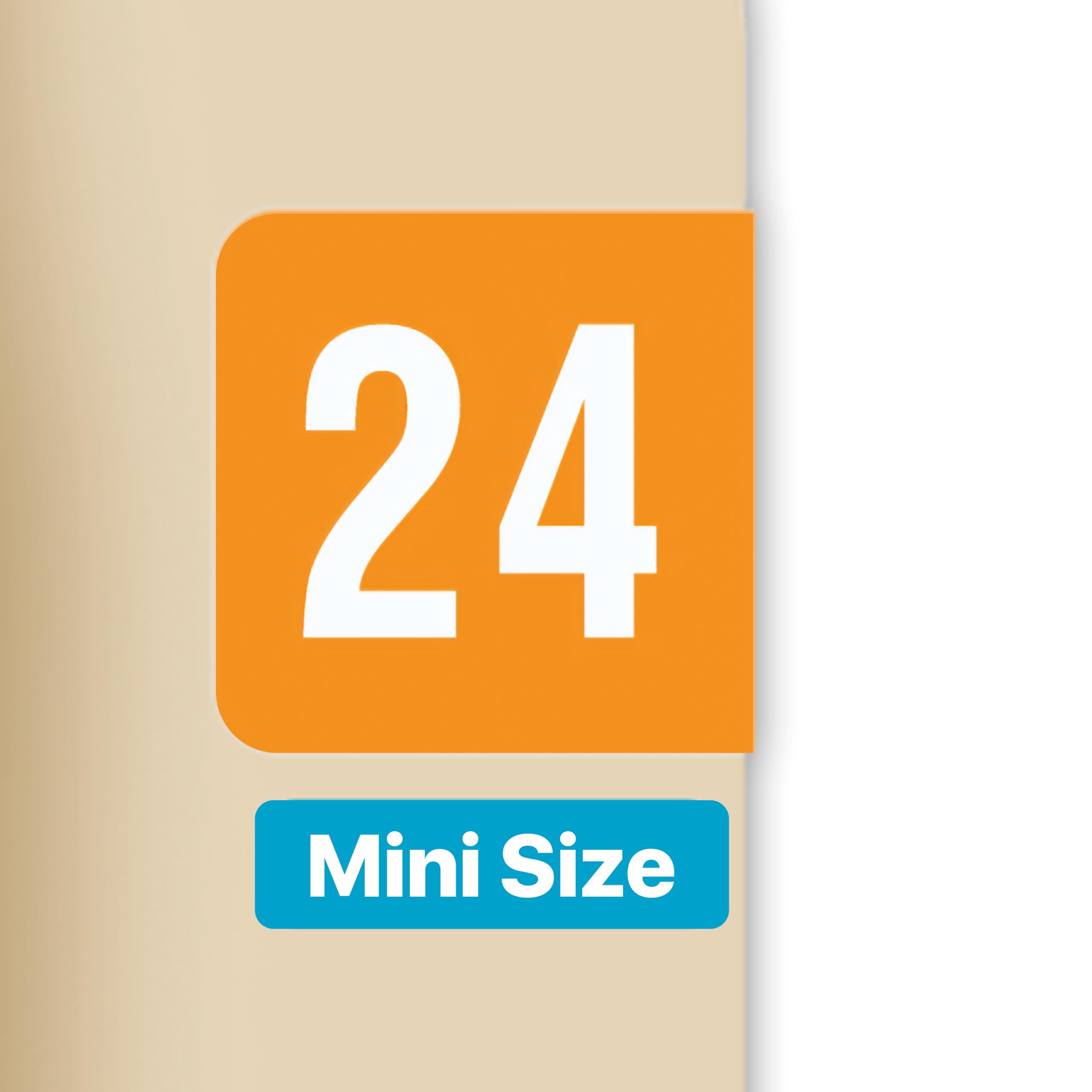 2024 Mini Year Stickers, Orange, Compatible with Smead ETS Series, Doctor Stuff, USA Made Year Labels for End Tab File Folders, 250/Pack, 1 Package, 1/2" x 1" - Small Labels