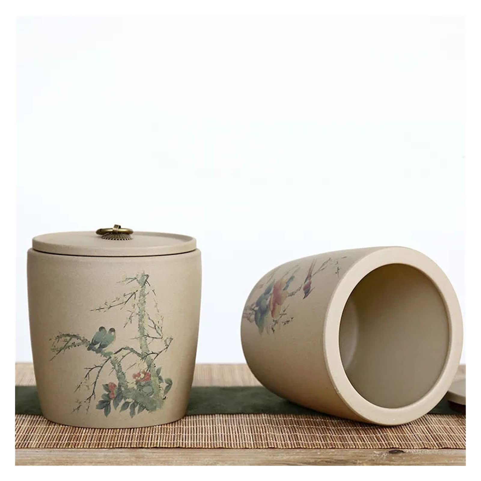Lata de té Botella de Almacenamiento for el hogar, Organizador café, Tarro cerámica, Especias, Caja Cereales Carrito de té(A)