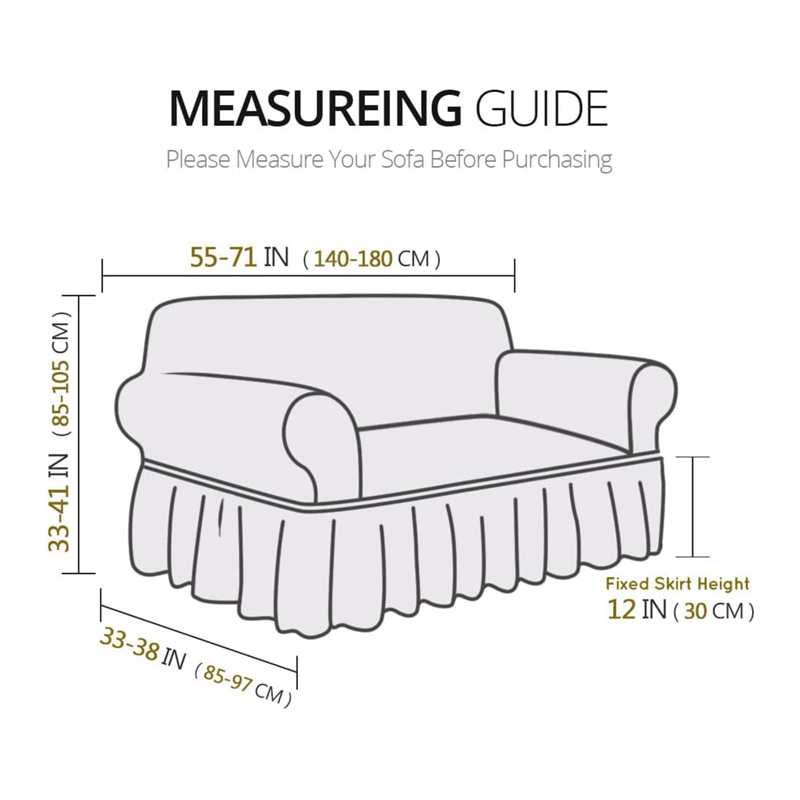 Stretch-Sofabezug, verschleißfest, Spx, elastischer Eckenschutz, weich, flexibel, Fellschutz, passend für 2-Sitzer (139,7 - 180,3 cm), Braun