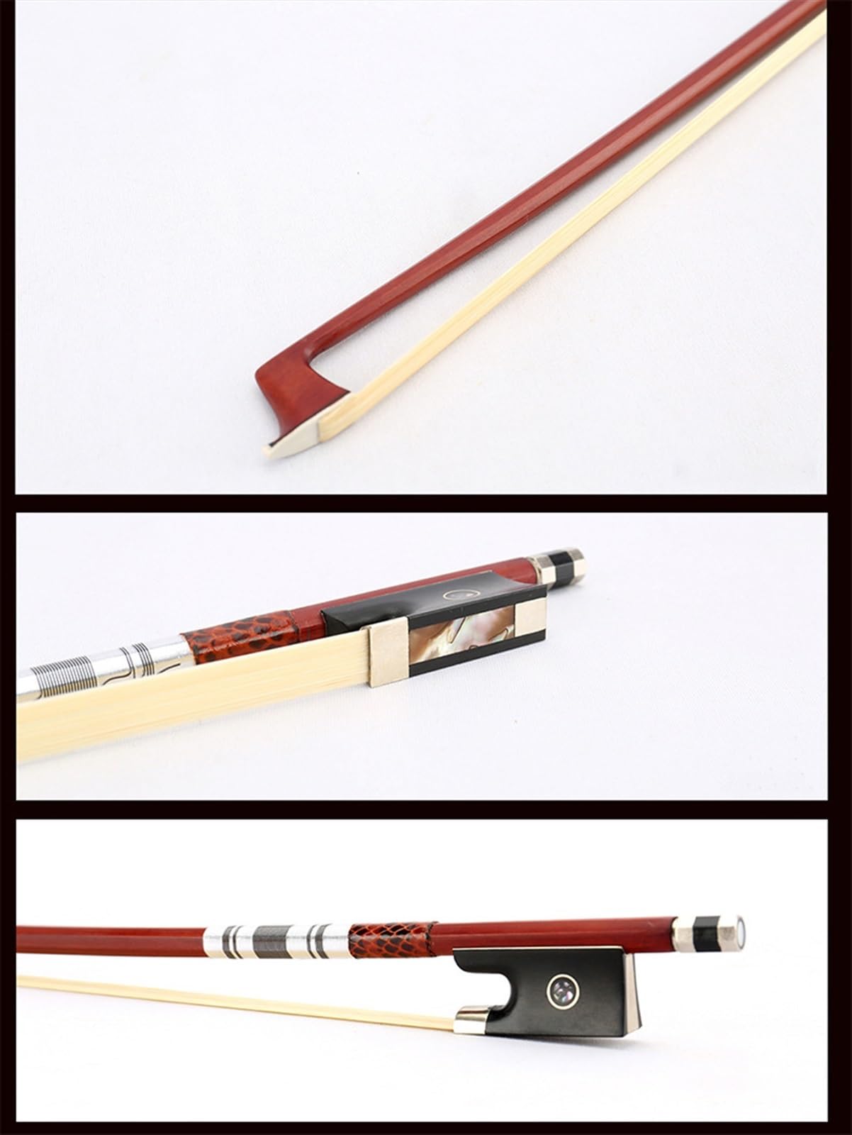 Violín Partes De Repuest Arco De ViolínColor Del ArcoÁngulo De Envoltura De La CarcasaPrismáticoOctogonalSándalo Rojo(1/8)
