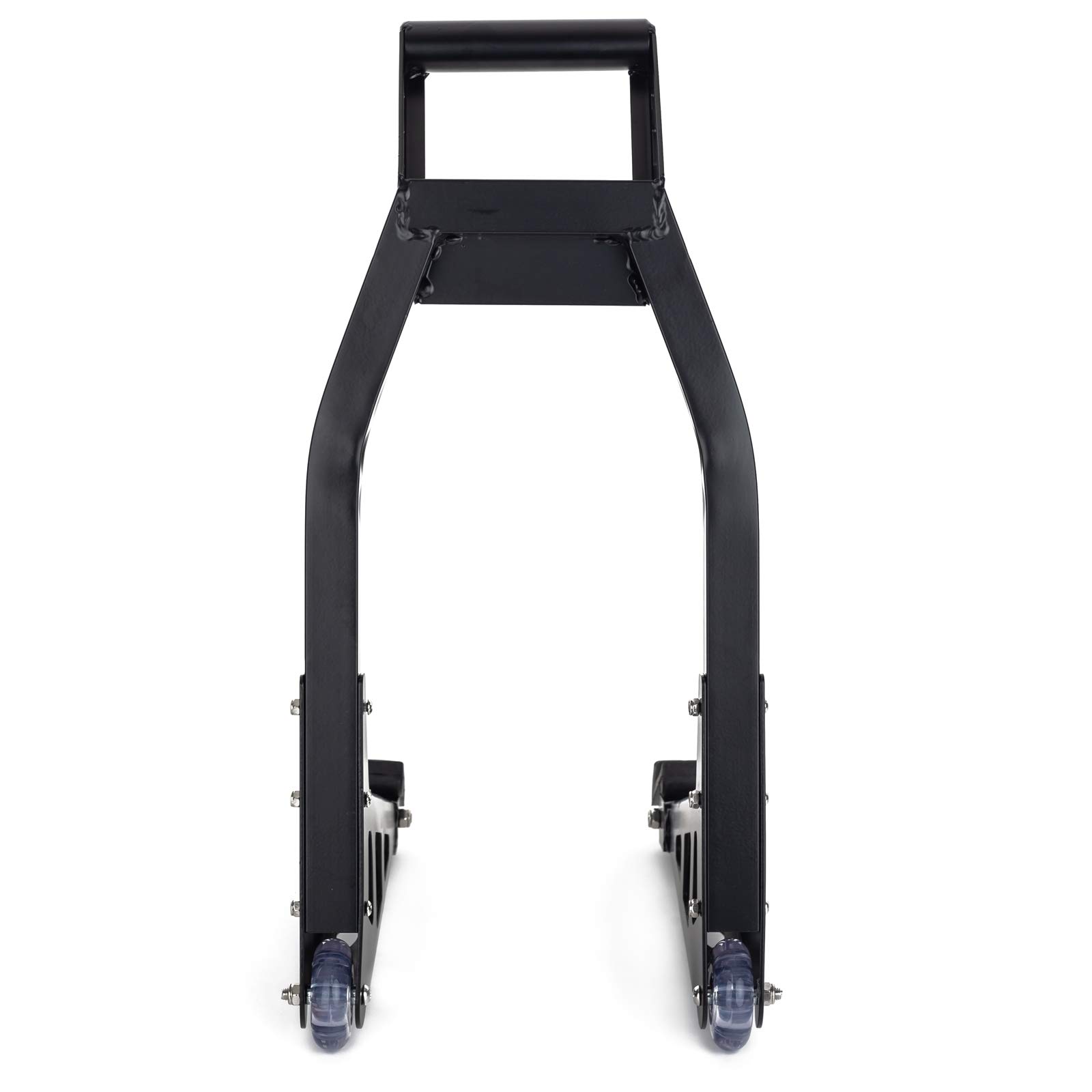Caballete moto Ajuste ruedas de goma pasadores aluminio negro delantero