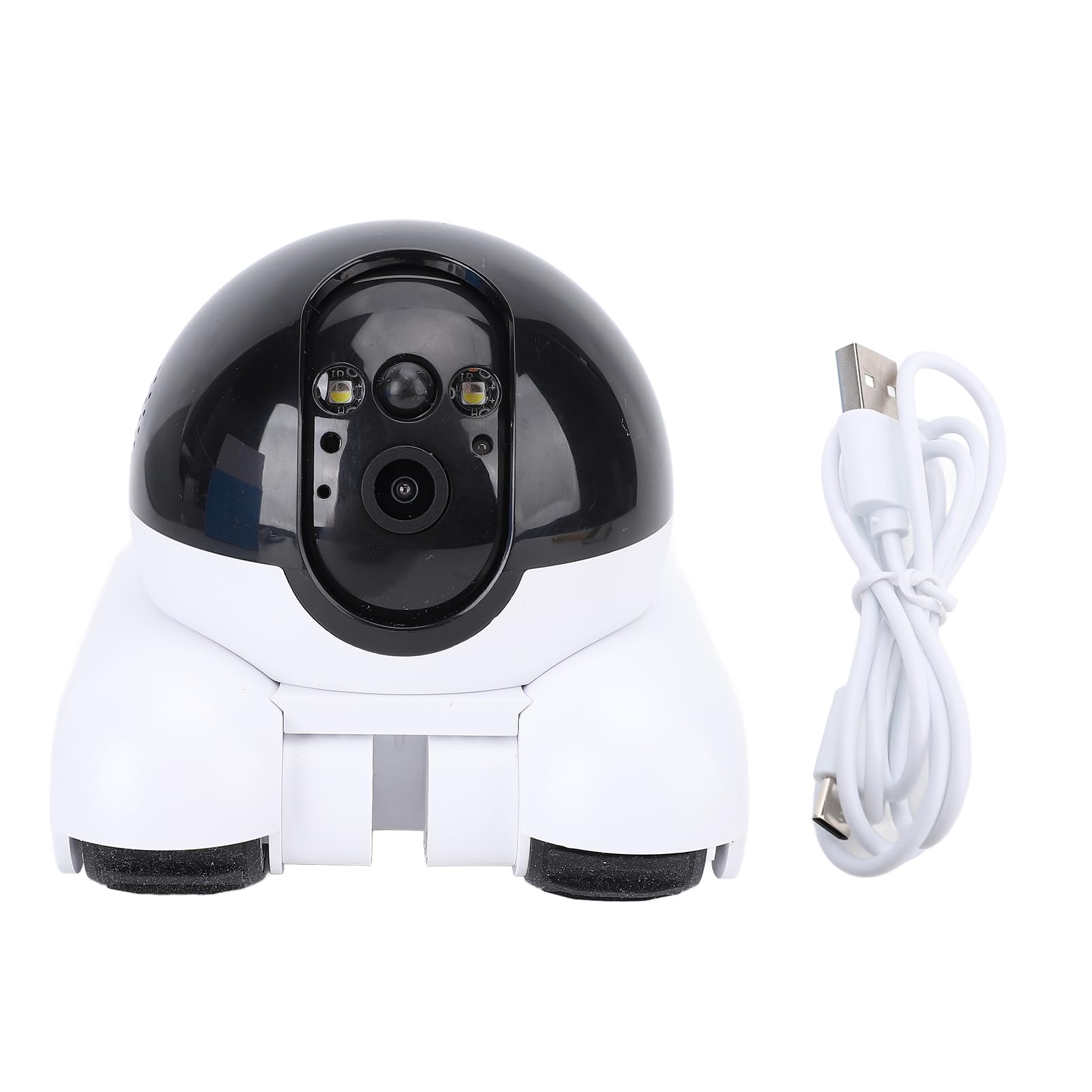 LICAEVEY Telecamera Robot su Ruote 1080p Dual Lente, Fotocamera di Sicurezza Mobile Interna da 2 MP con Talk a 2 Vie e Seguire Automatica, Vista a 360 ° Controllo Telecomando, per Gatti,