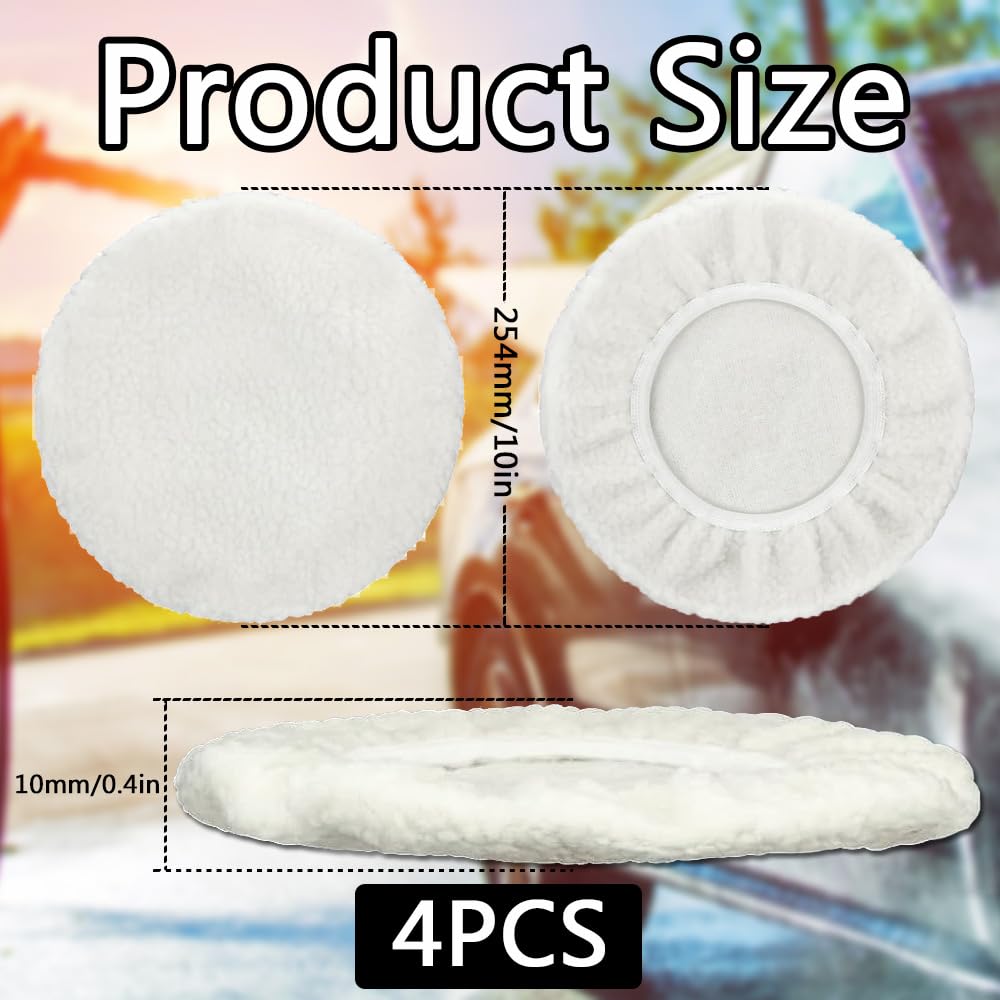 2 Pads De Polissage Pour Lustreuse Voiture - Compatible Einhell CE-CB 18/254 Li & CC-PO 90 - Laine D'agneau, Microfibre - 3