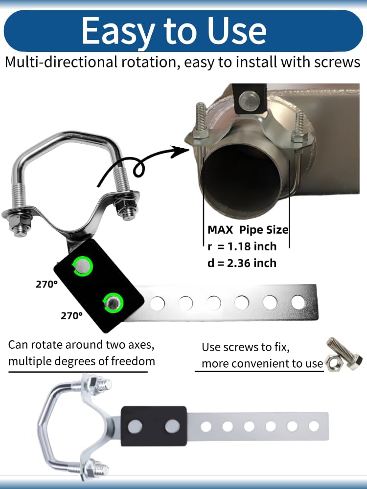 4pcs Heavy Duty Muffler Exhaust Hangers，Universal Exhaust Flexible Swivel Tail Pipe Hanger with Heavy Reinforced Rubber Pad,Heat Resistant Exhaust Insulator for Cars, SUVs & Trucks