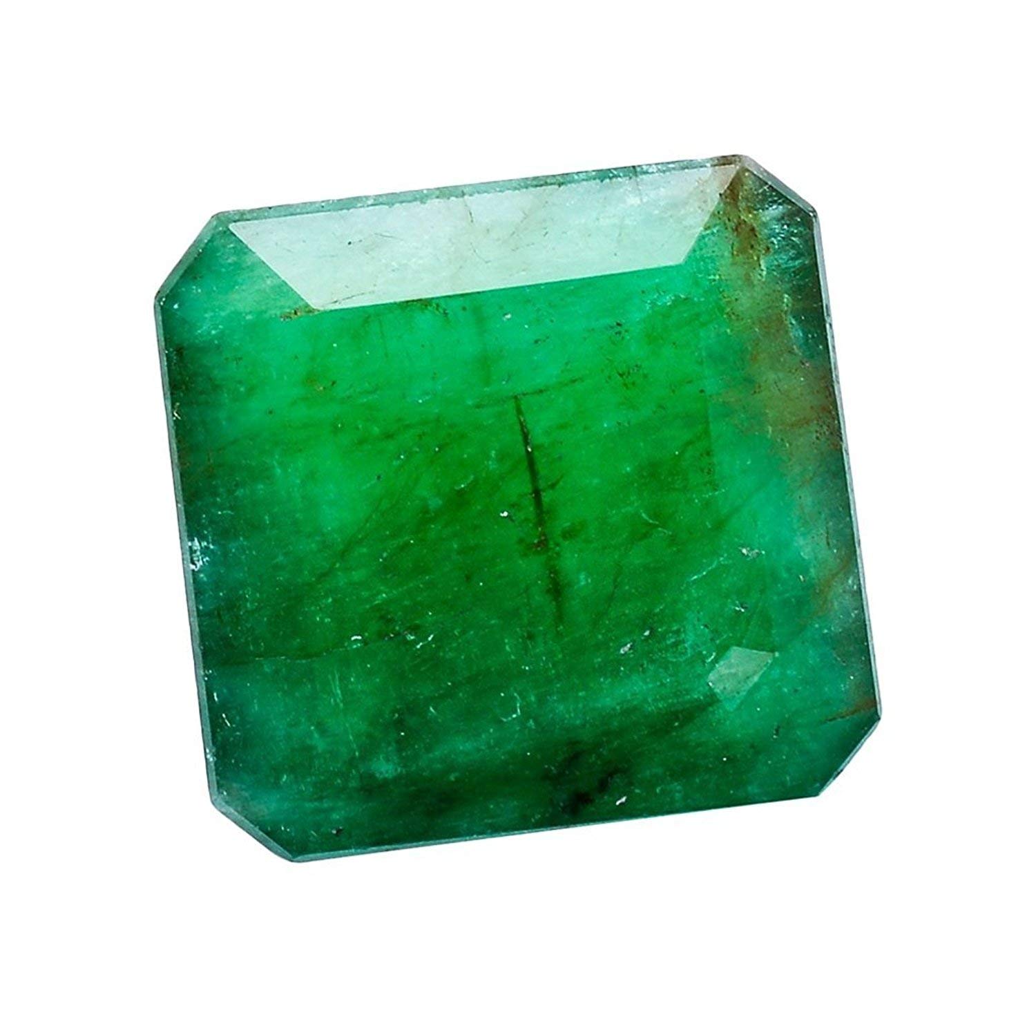 Ratnagarbha7.25 ratti natural emerald panna octagon cut gemstone, astrological use for buddha planet, emerald green color, emerald stone, wholesale price.