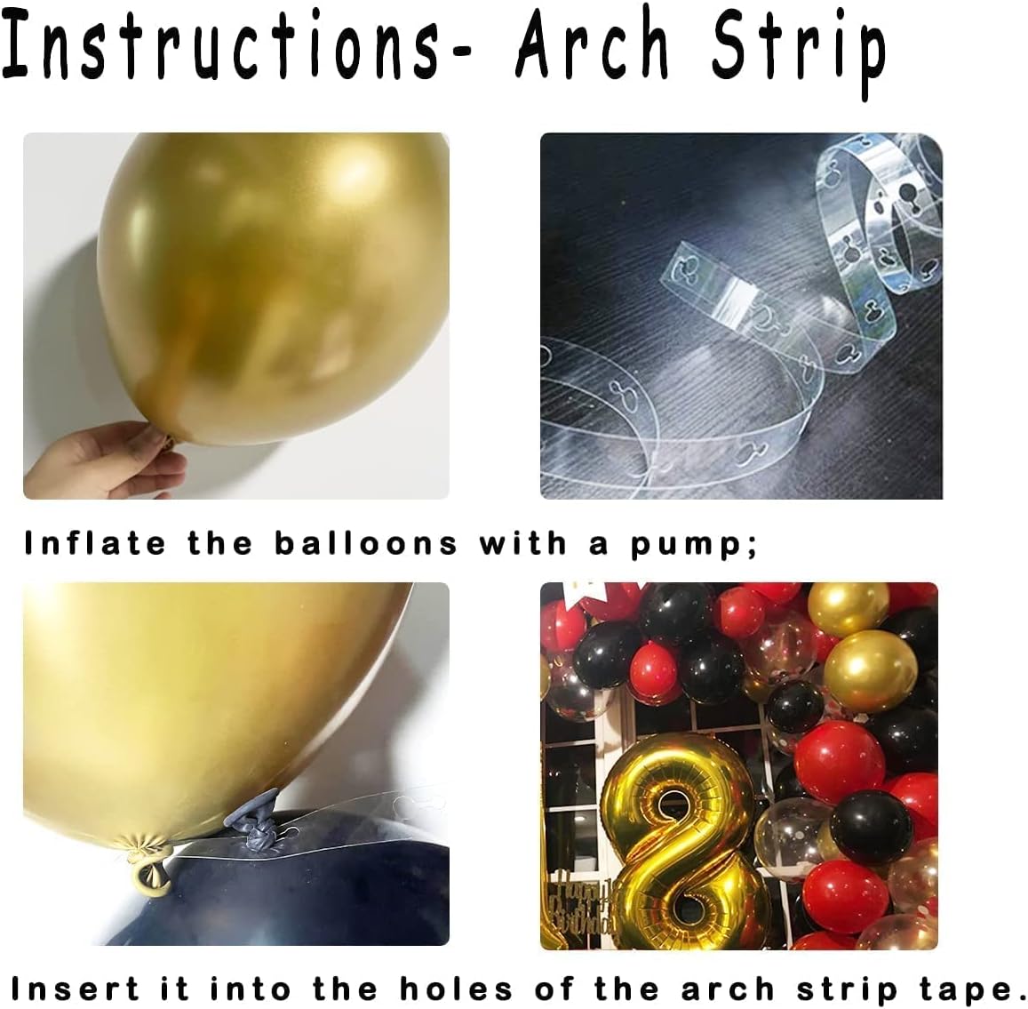 Red and Black Gold Balloon Garland Kit - 121PCS Red Black Metallic Gold Balloon Arch Confetti Balloon Heart Foil Balloon for Girls Bridal Shower 18th Birthday Graduation New Year Christmas Valentine Wedding Casino Party : Home & Kitchen