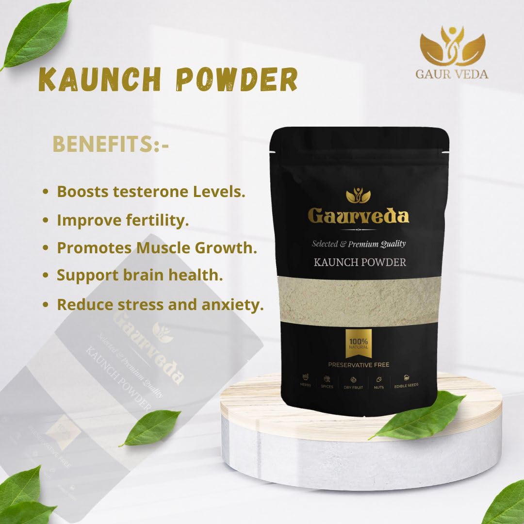 Gaurveda Kaunch Kala Seeds Pdr. - Kaunch Beej kala Pdr. - Black Cowhage Pdr. - Mucuna Pruriens Pdr. - Kapikachchhu Pdr. - Pure & Natural (1000) - Image 4 thumbnail