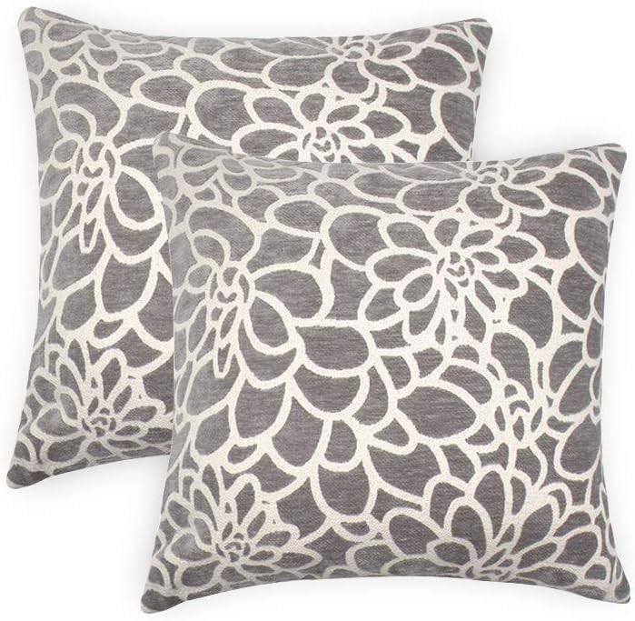 ALBAD Throw Pillow Cover 18 x 18 Inch Sets of 2 Decorative Square Pillow Covers 100% Cotton Decorative Square Cushion Case Sofa Durable Modern Stylish Throw Cushion Covers