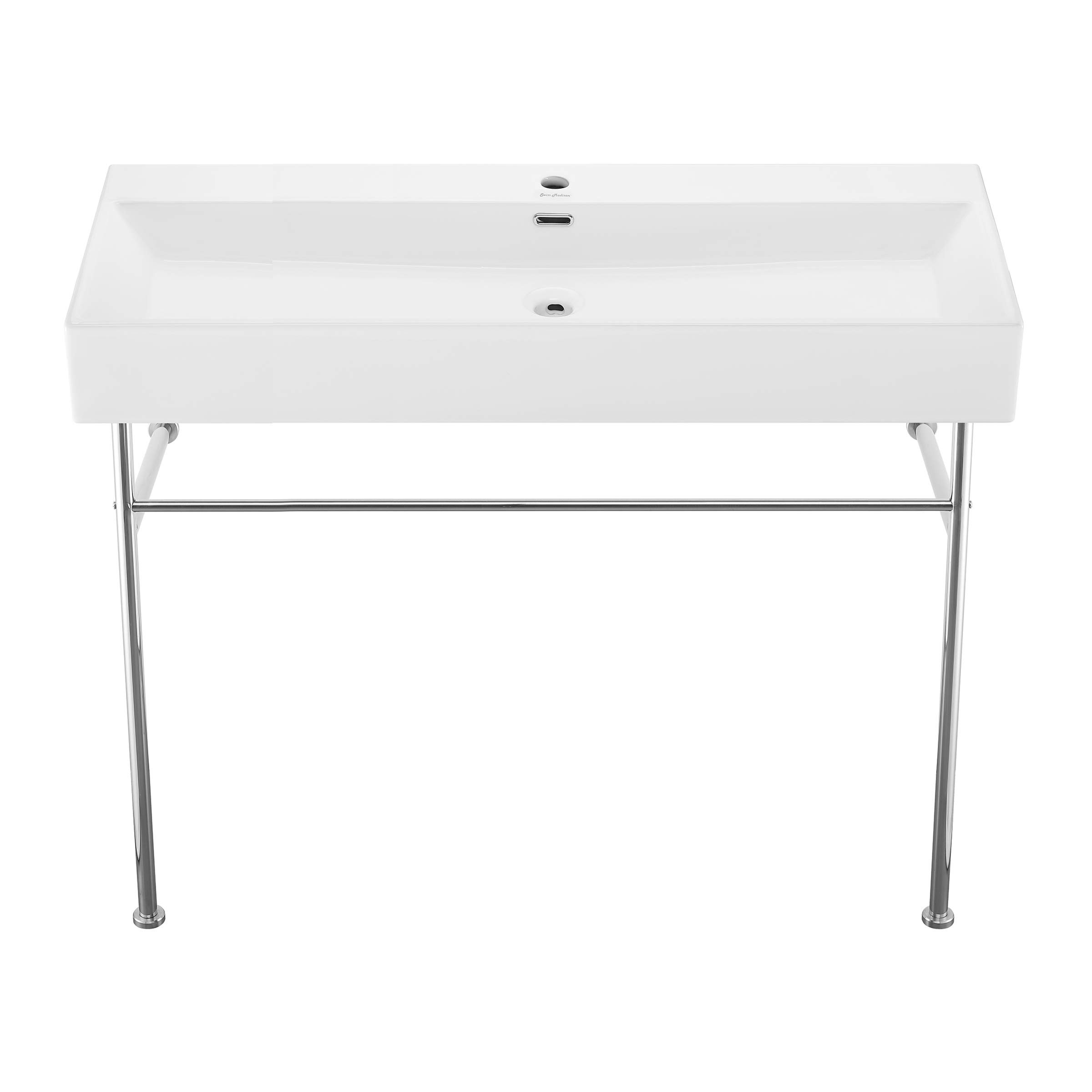 Swiss Madison Well Made Forever SM-CS714, Claire 40" Ceramic Console Sink In Glossy White Basin
