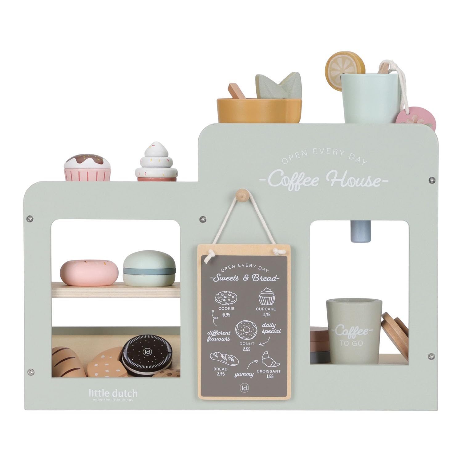 Little Dutch 2508 - Caffè in legno, con accessori, colore: Verde