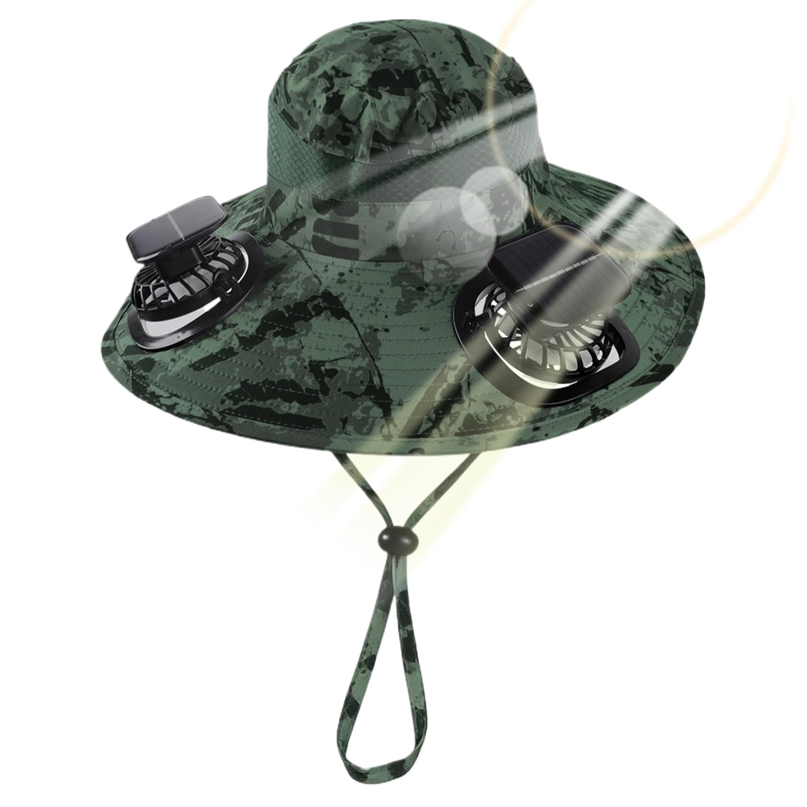 Sombrero de abanico solar – Casco de protección solar – Sombrero de ala ancha al aire libre – para jardineros, camping, playa, verano, golfistas, viajeros, pesca, senderismo, deportes, conciertos