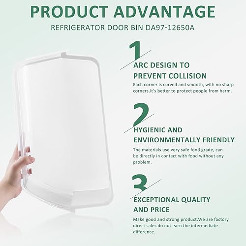 Miniatura 5 de DA97-12650A Estante de puerta para refrigerador Samsung, contenedor de puerta Samsung RFG298HDRS (lado derecho) compatible con piezas de