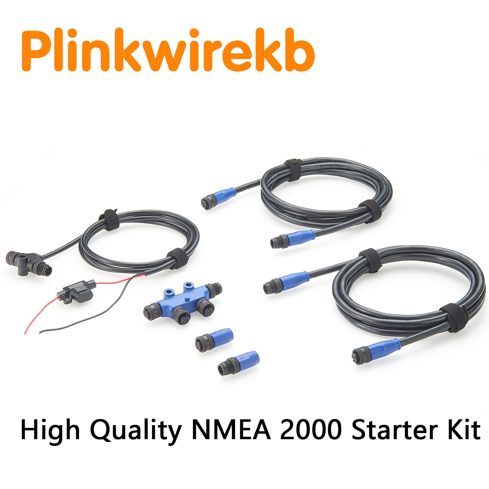 Kit de inicio NMEA 2000 certificado para red NEMA 2K para Lowrance, Simrad y Garmin, cables base NMEA 2000 de calidad marina, cables de derivación, tés y terminadores, 6 piezas