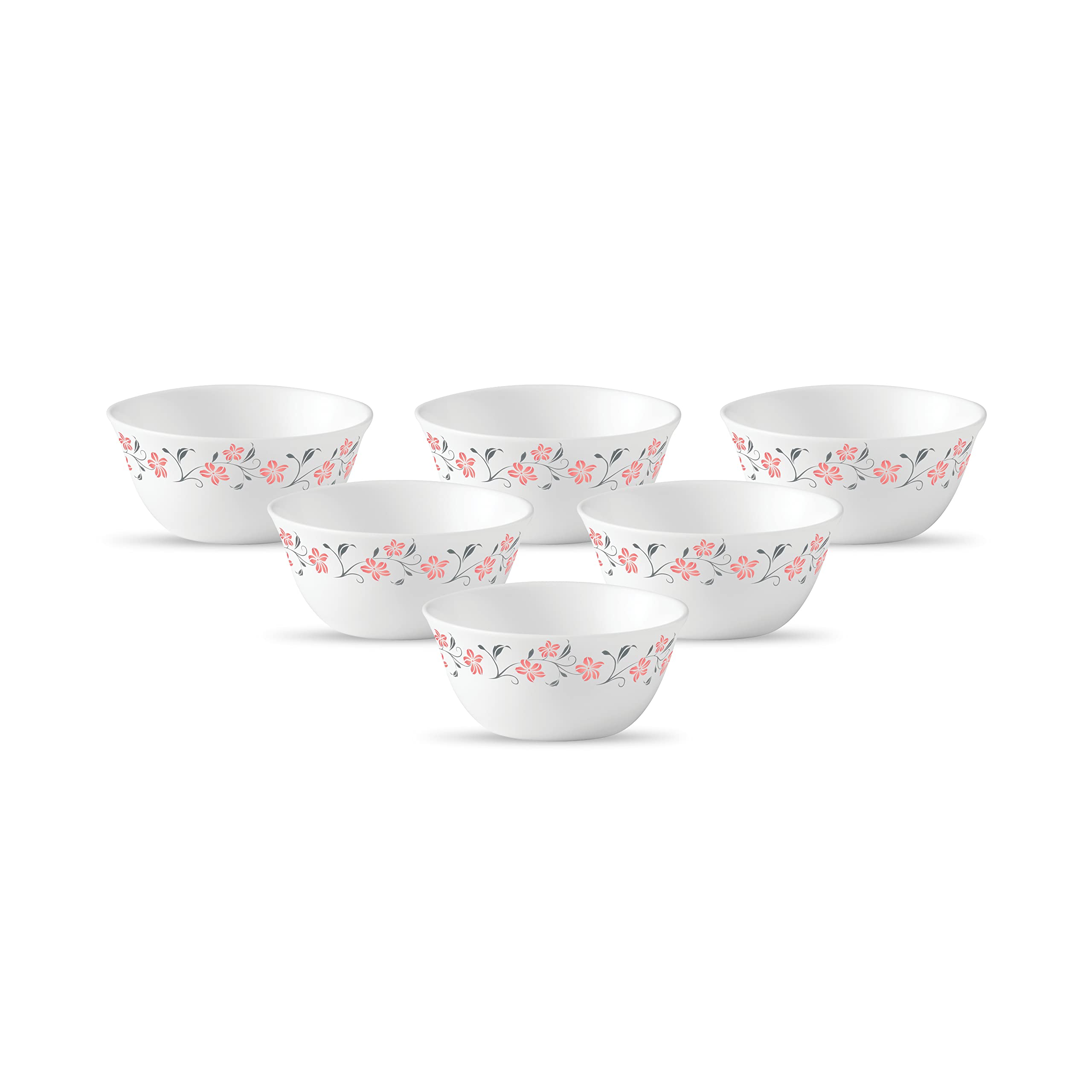 La Opala Diva, Ivory Collection, Opal Glass Vegetable Bowl Set 6 pcs, Grace Red, White (B09KM2HC6D) Amazon Price History, Amazon Price Tracker
