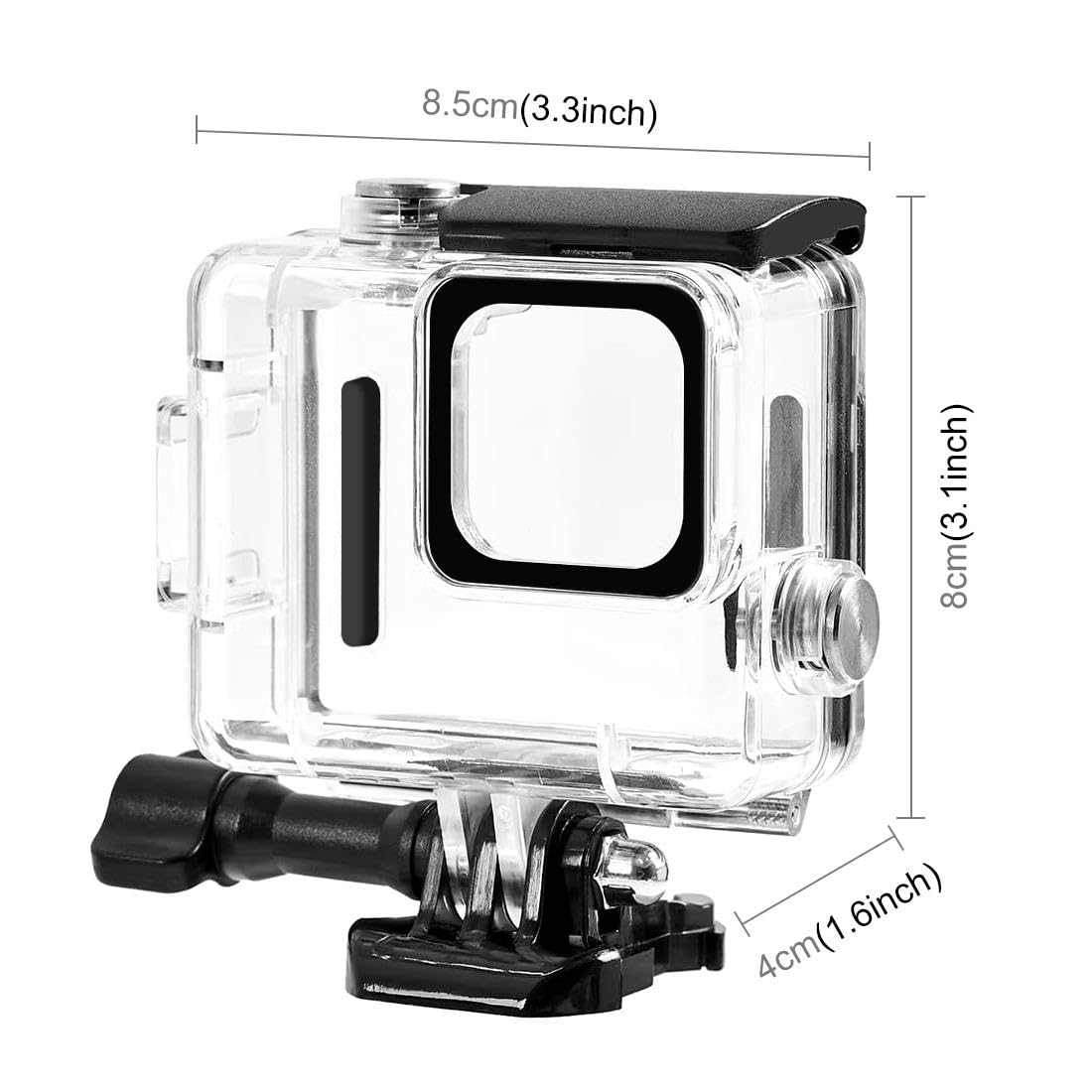 Custodia impermeabile Go Pro HERO, custodia protettiva per immersioni PULUZ 60 m, con fibbia, supporto base e vite HERO 4K versione 2024