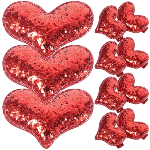 Alipis 30 piezas Pinzas de Pelo Corazón Brillante con Brillantina para Mujer Clips Pequeños Decorativos Seguros para Peinados y Accesorios de Moda para San Valentín y Uso Diario