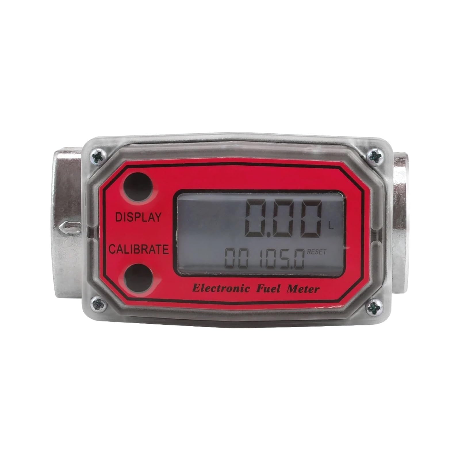 Contador de Agua, Medidor De Flujo Digital 25 For Medir Gasolina Queroseno , para uso doméstico en el jardín(Rot)