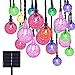 Produktbild Solar Lichterkette,KINGCOO 6M 30LED Solarbetrieben Kugel Außenlichterkette Wasserfest Weihnachten Dekoration für Garten Party Hochzeit Weihnachtsbeleuchtun(Mehrfarbig)