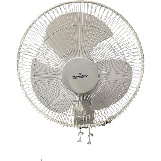 Thermoking 400 MM Wall Mount Fan | Wall Fan For Kitchen & Home | Smooth Oscillation | High Air Delivery | 3-Speed Control | Rust Free | 1-Yrs Warranty ?White?