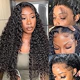 bangjazz 180% Density HD Lace Front Wigs Human Hair Deep Wave Wig 13x4 Lace Frontal Wigs Human Hair 22 Inch Curly Wigs for Black Women Pre Plucked with Baby Hair Natural Hairline Natural Color