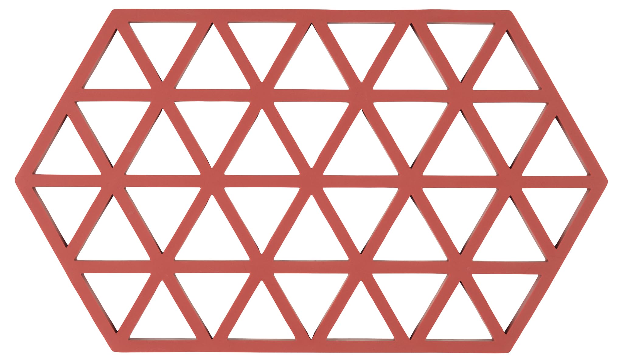 Zone Denmark Triangles Topfuntersetzer, Hitzebeständig bis 250 °C, Silikon Untersetzer, Dekorative Untersetzer für Töpfe und Pfannen, Spülmaschinenfest, 24 x 14 cm, Burned Red (Rot)