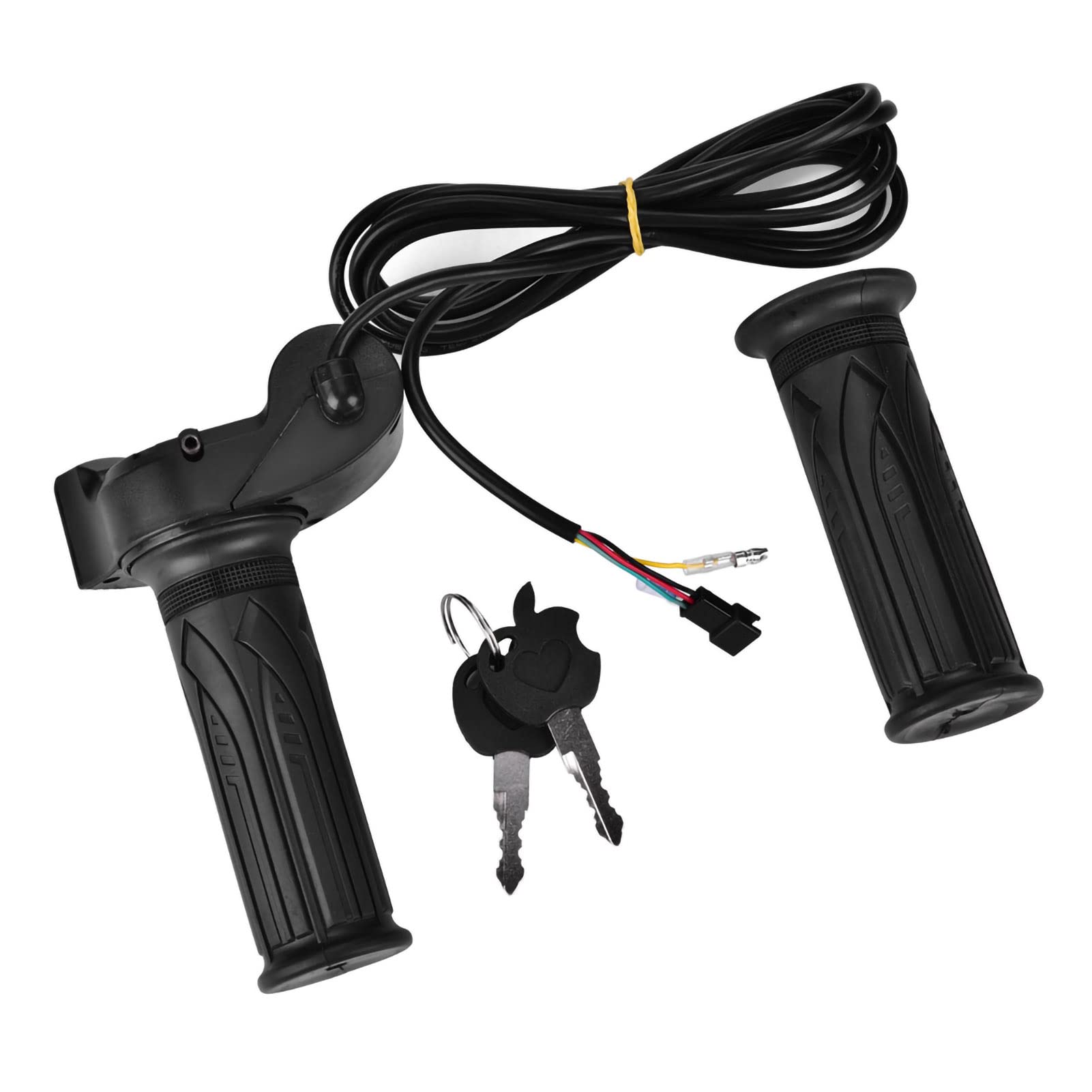 Poignée de manette de vélo électrique, 1 paire d'affichage à criaux liquides étanche Accélérateur de manette de guidon replacement pour les voitures électriques vélo scooter e-bike(48V