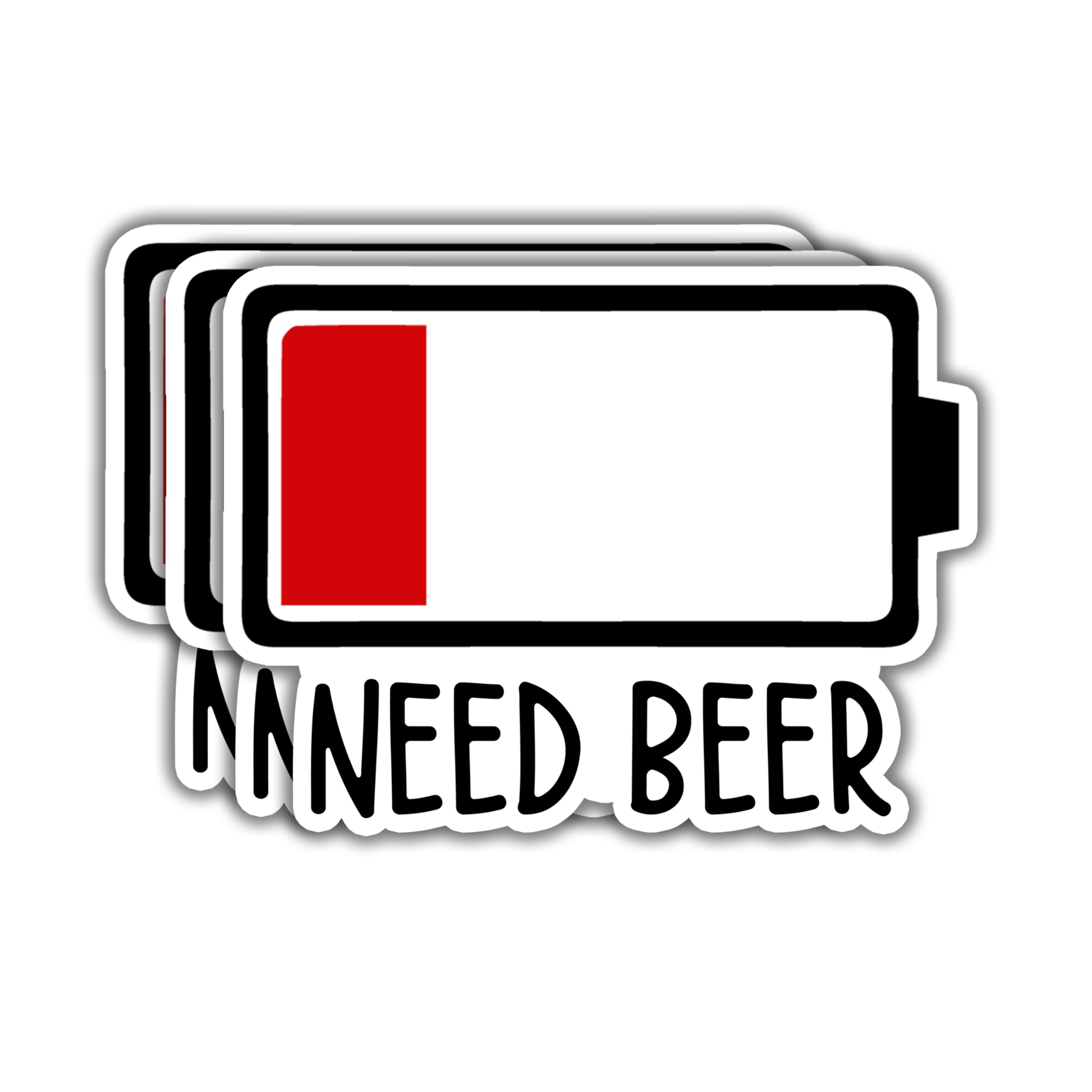 (3pcs) Need Beer Sticker Funny Sarcastic Beer Lovers Dad Fathers Day Decal Sticker for Kindle Laptop Water Bottle Phone Hard Hat Vinyl Decal - 3x2.3