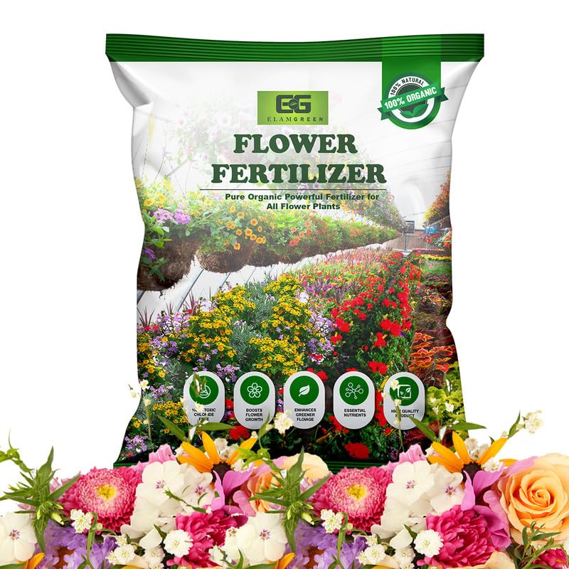 Elamgreen Flower Plant Fertilizer | Premium Bloom Enhancer for Roses, Hibiscus, Lotus, Mogra, Lily & All Flowering Plants | Balanced Nutrition for Vibrant Blooms & Healthy Foliage 3kg